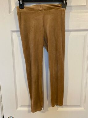 H&M Girls Velour Leggings - Camel Brown - Size 8/9Y